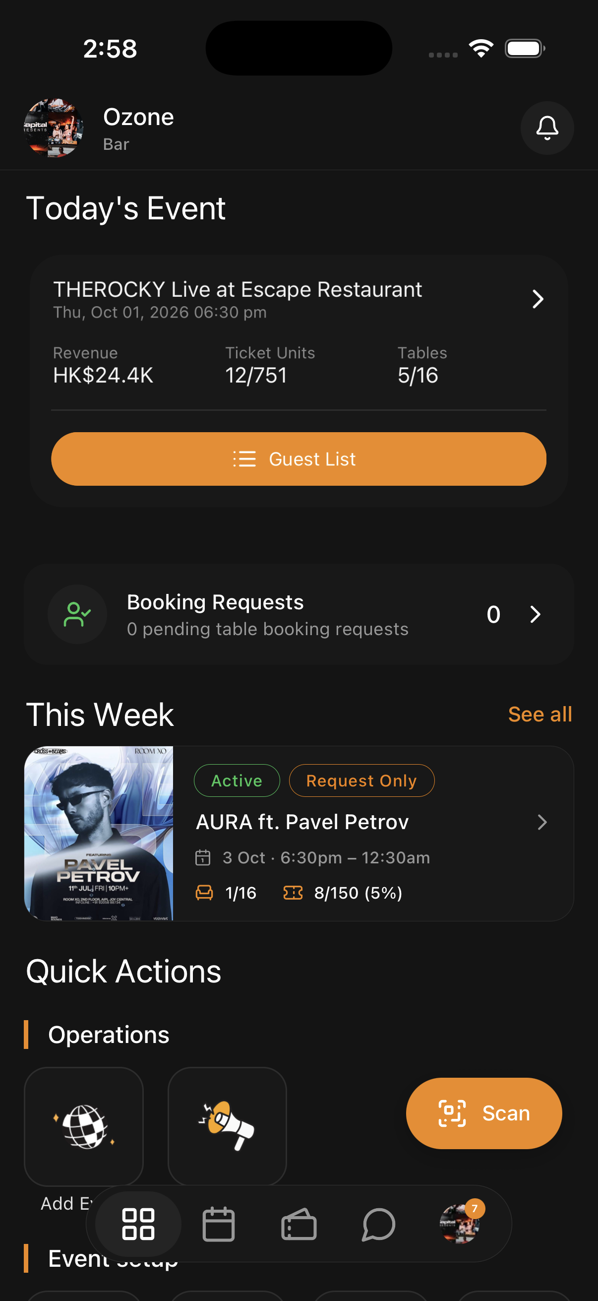 Smart club dashboard